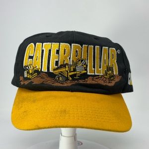 Vintage Caterpillar CAT Construction Equipment Ball Cap Baseball Hat SnapBack